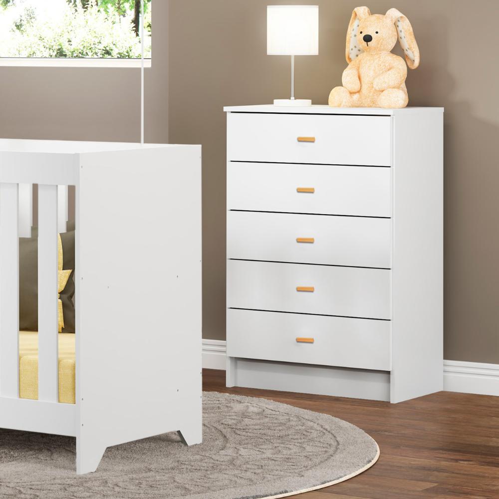 Cômoda Ditália 5 Gavetas BB-120 Branco em Oferta na Shopee