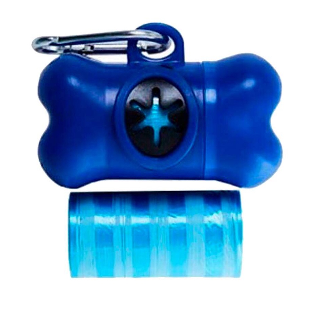 Kit Cata Caca HomePet Saquinhos Cata Cocô Biodegradáveis e Porta Saquinhos Mosquetão Metálico para Passeios com Cachorro