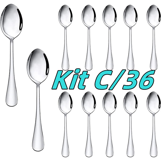 Kit C/36 Jogo Colher De Sobremesa Colher De Sobremesa em Oferta na Shopee