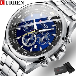 Curren Relógio Quartz De Aço Inoxidável À Prova D 