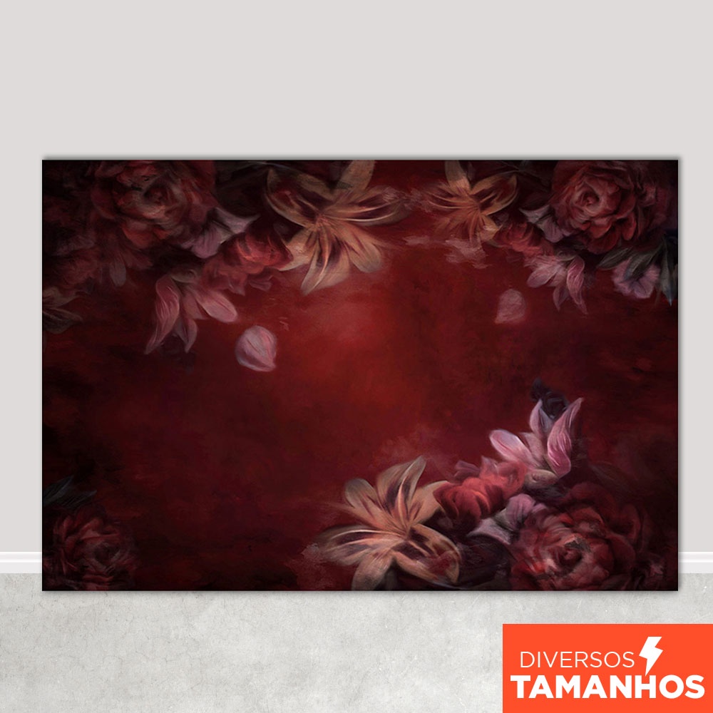 Fundo Fotográfico Textura Fine Art Floral Vermelho Em Tecido FFT-444 em Oferta na Shopee
