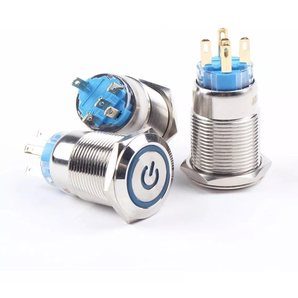 Botão Pulso Momentâneo 19mm Led 12v 24v