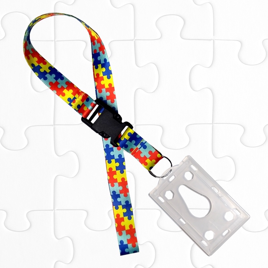 Cordão de Identificação Autismo/Autista + Porta Cartão