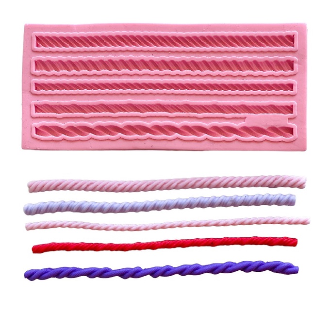 MOLDE DE SILICONE CORDÃO TRANÇADO ACABAMENTO C/5 em Oferta na Shopee