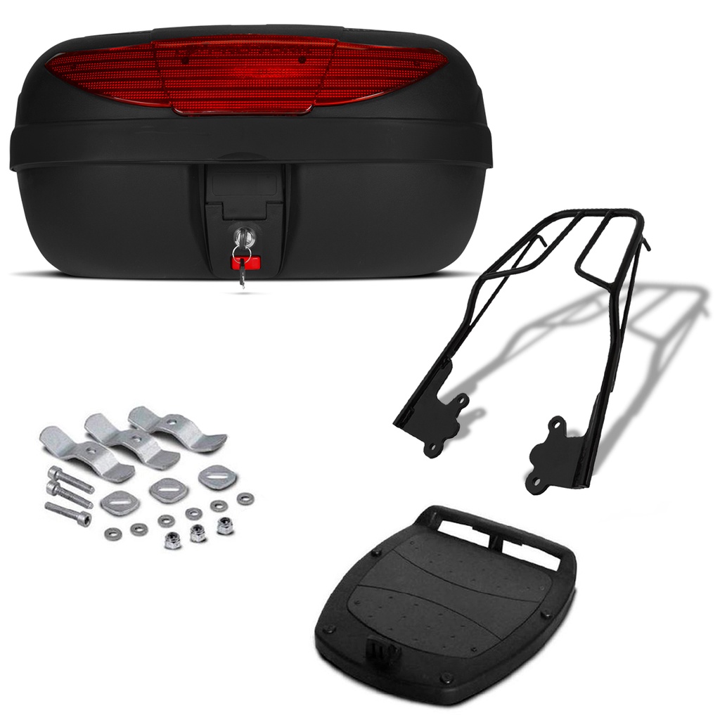 Baú Bauleto 45 Litros Smartbox 2 Motoboy + Bagageiro Sansão Moto CB 300R 2009 a 2015 Pro Tork em Oferta na Shopee