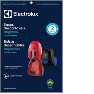 Kit c/ 3 Sacos Descartáveis para Aspirador de Pó Electrolux NANO / NEO30 / NEO31 Original