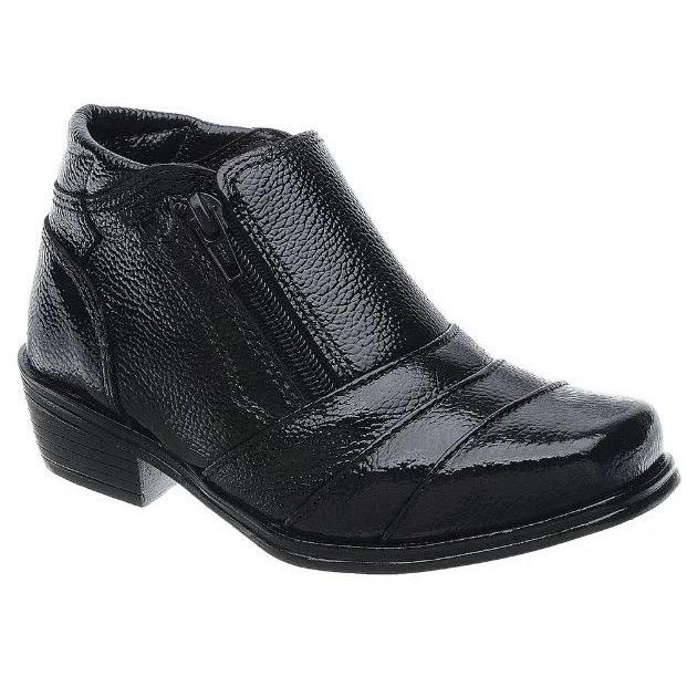 Bota Botina Masculina Infantil Fearnothi Couro Legítimo Cores Preto e Café