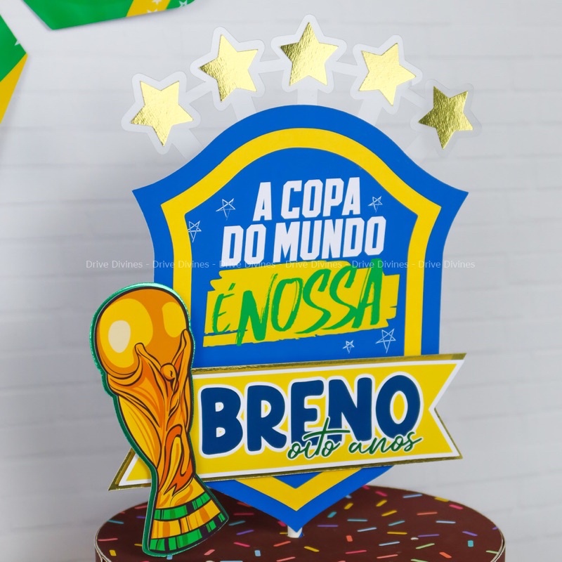 Topper de bolo Copa do Mundo 2022 | Shopee Brasil