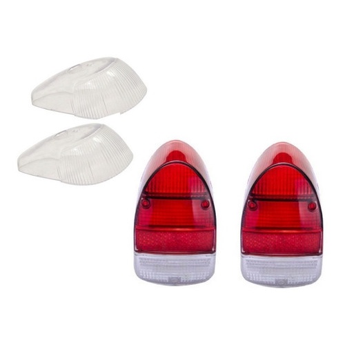Lente Lanterna Fusca 1500 Bicolor + Lente Seta Cristal