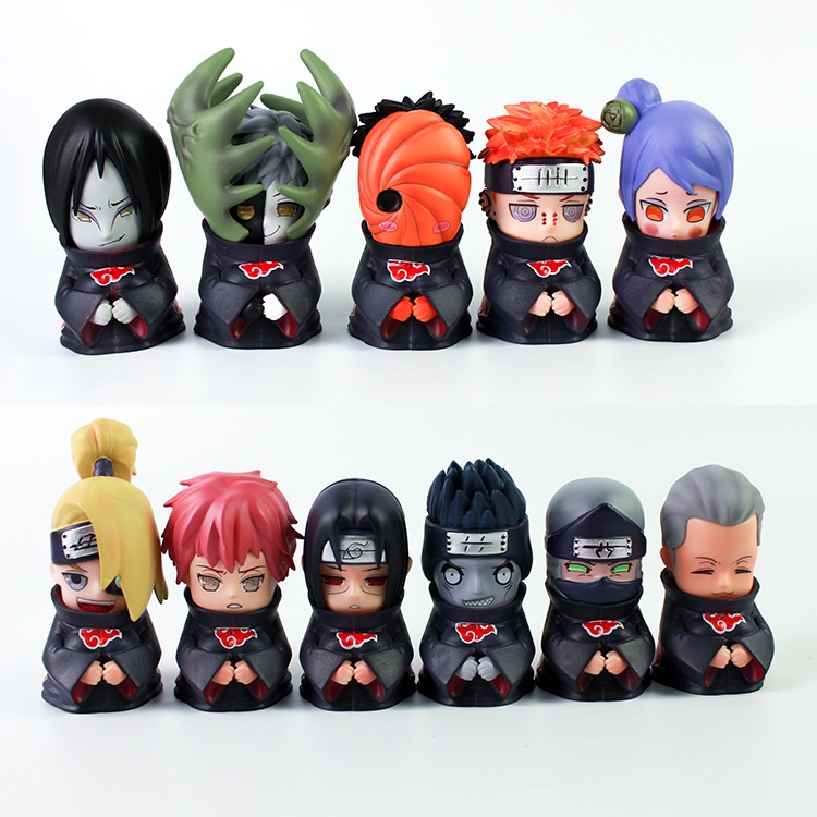 Naruto Palm Xiao Organiza Um Conjunto Completo De Ornamentos De gashapon Feitos À Mão Versão Q Todos Os Membros Para Jogar Figuras De Caixa Cega