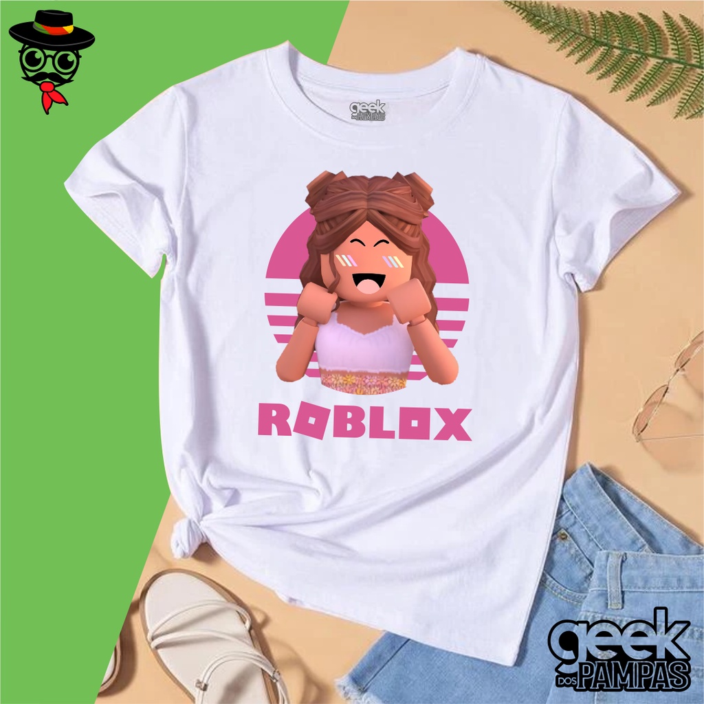 Camiseta T-shirt Menina Infantil Roblox Girls Video Game