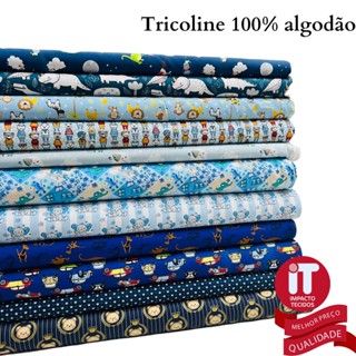 Tricoline 100% Algodão Estampa INFANTIL 50cm x 1,5m