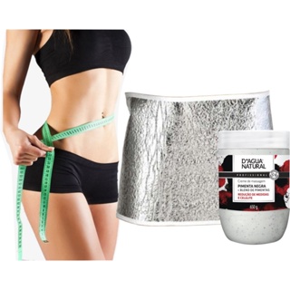 Kit Afina Cintura com Creme Pimenta Negra D'Água Natural de 650g Cinta com Isolmanta em Oferta na Shopee