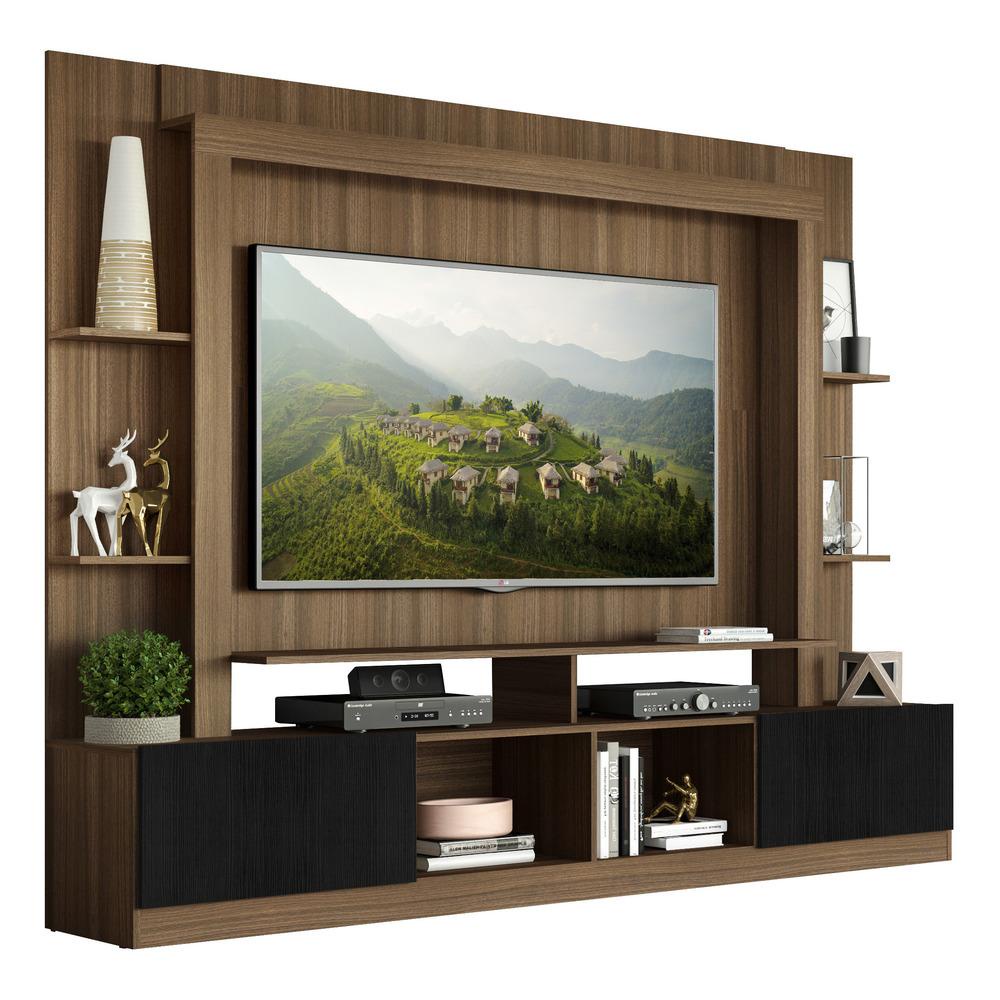 Estante para TV até 65" Multimóveis Oslo FG3395 Madeirada/Preta - Home & Living
