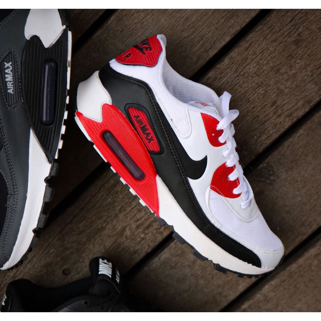 Nike air max 90 vermelho sale preto e branco