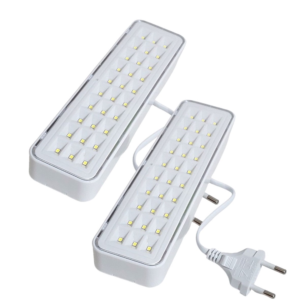 Kit 2 Luminária de Emergência 30 leds Recarregável 110v 220v