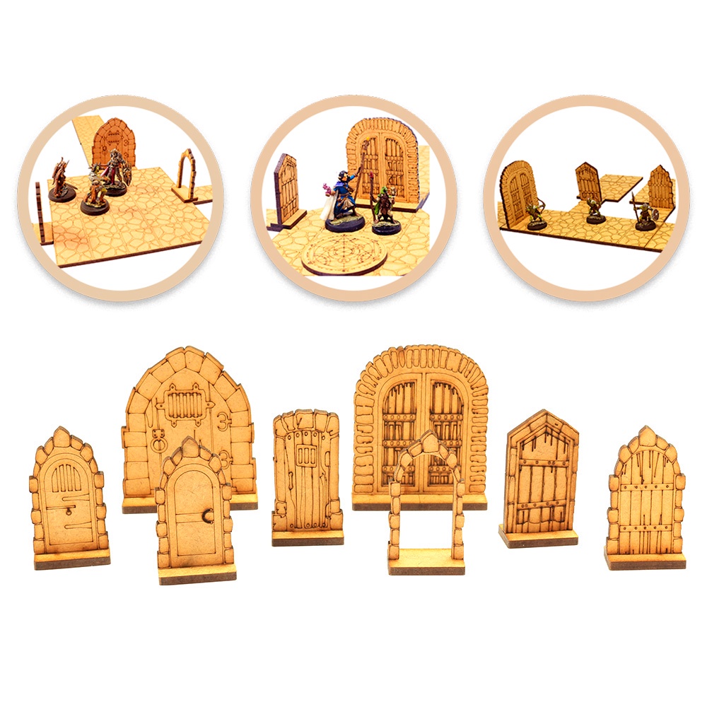 Kit Portas Dungeon 3D Grid de Batalha - RPG Battle Grid D&D