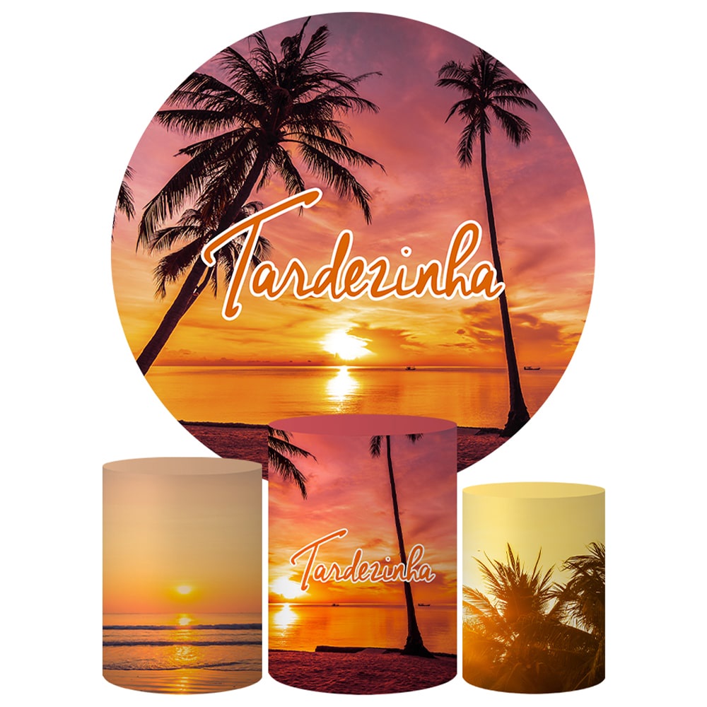 Trio Capas Cilindros + Painel Temas Tardezinha Veste Fácil em Oferta na Shopee