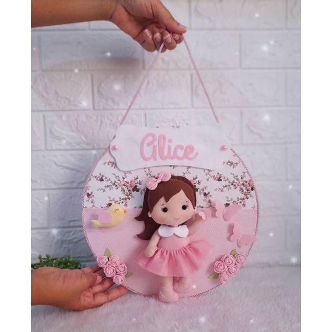 Quadro Porta maternidade borboletas enfeite de porta jardim menina baby guirlanda jardim