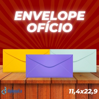Envelope Ofício Colorido 80g/90g Medida 11,4x22,9 (10 Unid) Envelopes Coloridos Color Plus Mala Direta 11x23 11,5x23 em Oferta na Shopee