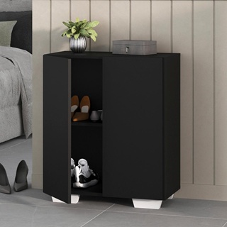 Sapateira 2 Portas Nina Multimóveis Preta/Branca em Oferta na Shopee