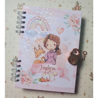 Diário com Cadeado Personalizado Menina Teen Caderno Scketchbook Diario