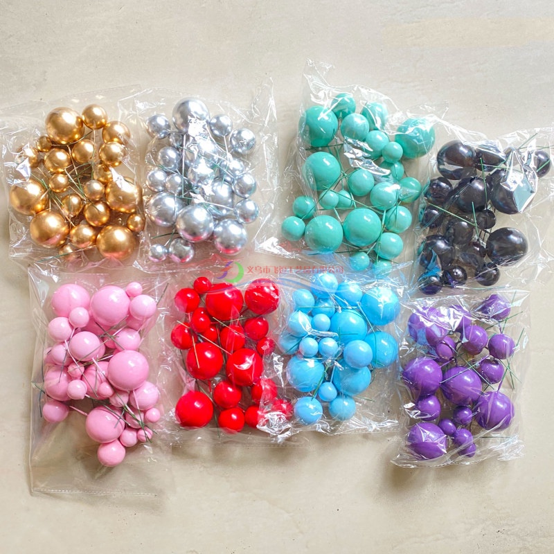 20 Bolas De Ouro , Prata Coloridas , Decoração De Bolo , Macaron , plug-ins De Bola De Espuma Para Festa De Natal em Oferta na Shopee