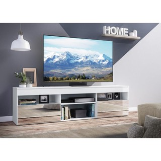 Rack TV 65" com Espelho e 2 Portas Paris Multimóveis Branco em Oferta na Shopee