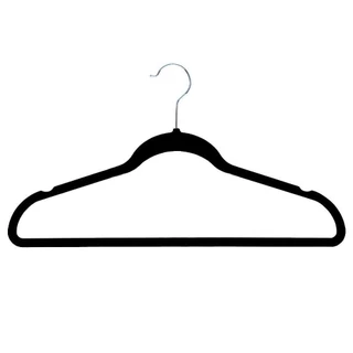 Kit 30 Cabides Luxo Aveludado Antideslizante Slim Preto