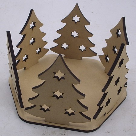 Base Porta Panetone Árvore De Natal Mdf 6mm 21x21x13 Cm Unitário