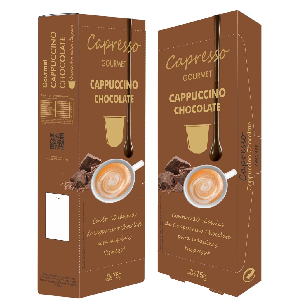 Cappuccino Chocolate Nespresso Cápsula Capresso 10 Unidades