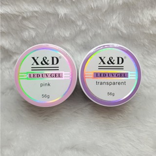 Gel X&D 56g Pink e Transparente UV Acrigel Alongamento xd Unhas Fibra