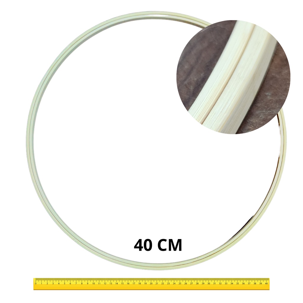 Bastidor De Madeira  De Bambu Para Bordado Manual 40 Cm - Acabamento Impecável + Bastidor  Para Ponto Cruz