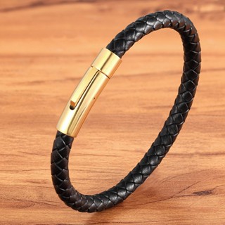Moda Retro Multi cor Botão De Aço Inoxidável Pulseira De Couro Dos Homens DIY & logotipo Personalizado Masculino Jóias Acessórios Amigo Presente