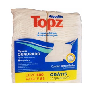 Algodão Hidrófilo Quadrado 100 Un - Topz