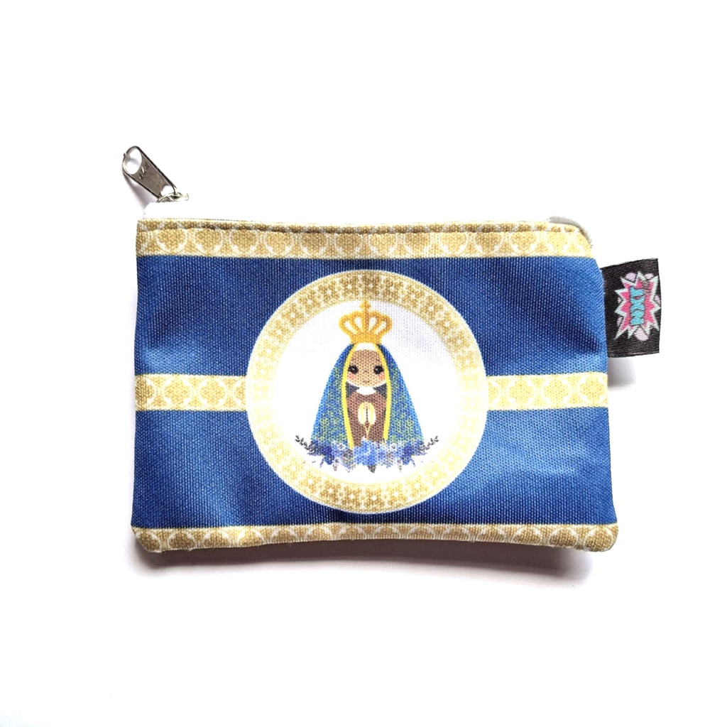 Porta Moedas / Batom / Fone / Cartão / Níquel / Bolsinha / Carteira / Mini Nécessaire Nossa Senhora Aparecida