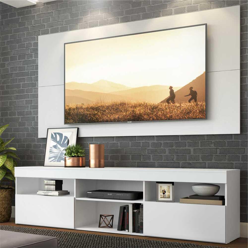 Rack com Painel e Suporte P/TV até 65" Flórida Multimóveis Branco