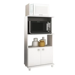 Balcão Multiuso para Forno e Microondas com 2 Portas Multimóveis CR20004 Branco