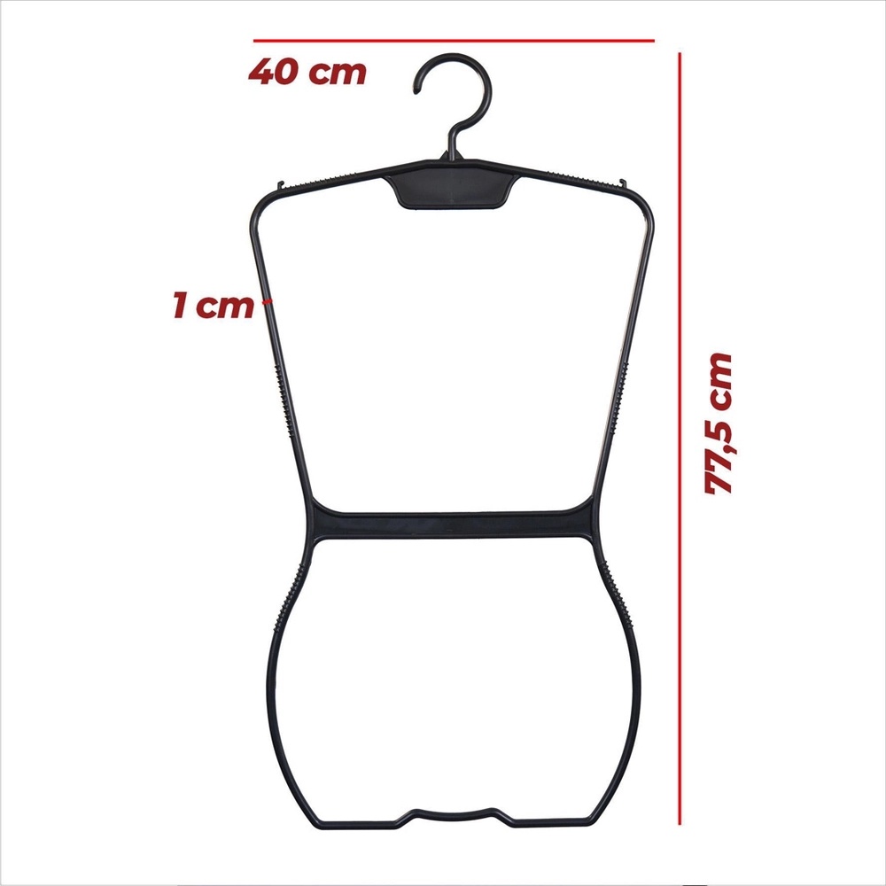 5 Cabides Colan Silhueta Plastico