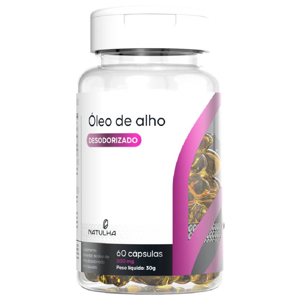 Óleo de Alho Desodorizado (Sem Cheiro) 500mg 60 Cápsulas - Natulha