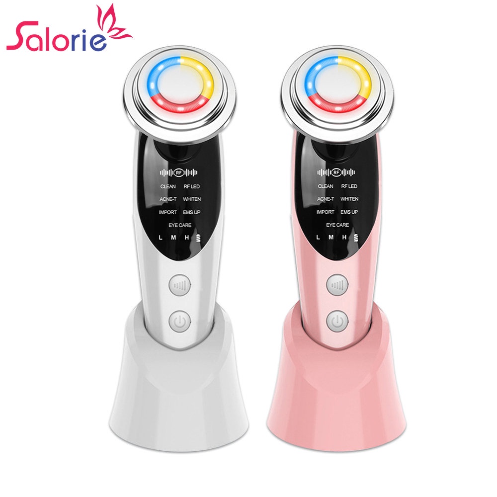 Salorie RF 7 Em 1 EMS Iontoforese Instrumento Micro-Corrente Rejuvenescimento Da Pele Ferramenta De Cuidados Com A Anti-Envelhecimento Massageador De Levantamento Facial