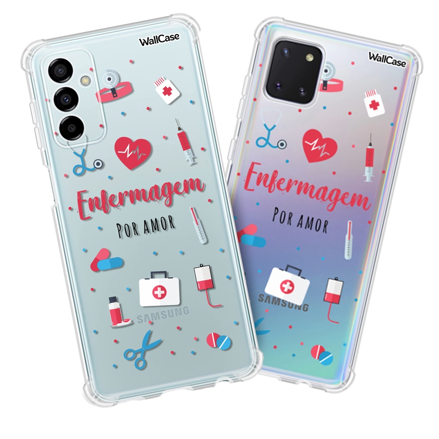 Capa de Celular Cp27 Profissão Enfermagem Para Galaxy A03 A04 A14 A31 A32 A33 A34 A53 A54 A72 A73 S23 S24 Fe Plus Ultra