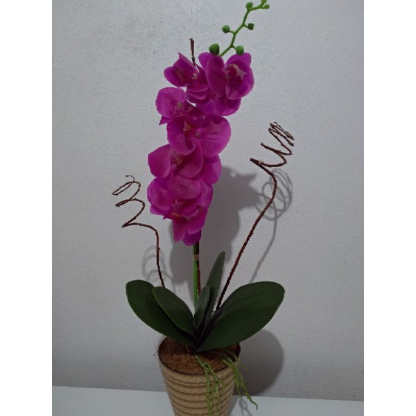Lindo Arranjo de Orquídea de Silicone Montado no Vaso | Shopee Brasil