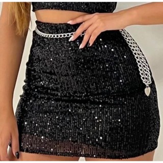 Saia Paetê Preta Curta Feminina Saias Mini Com Brilho Para festa balada Moda Blogueira Tendencia