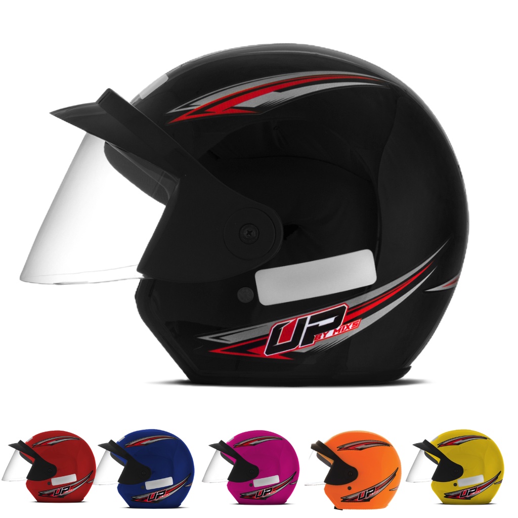 Capacete Moto Aberto Mixs Up Brilhante Masculino Feminino Com Viseira Cristal Lançamento Barato