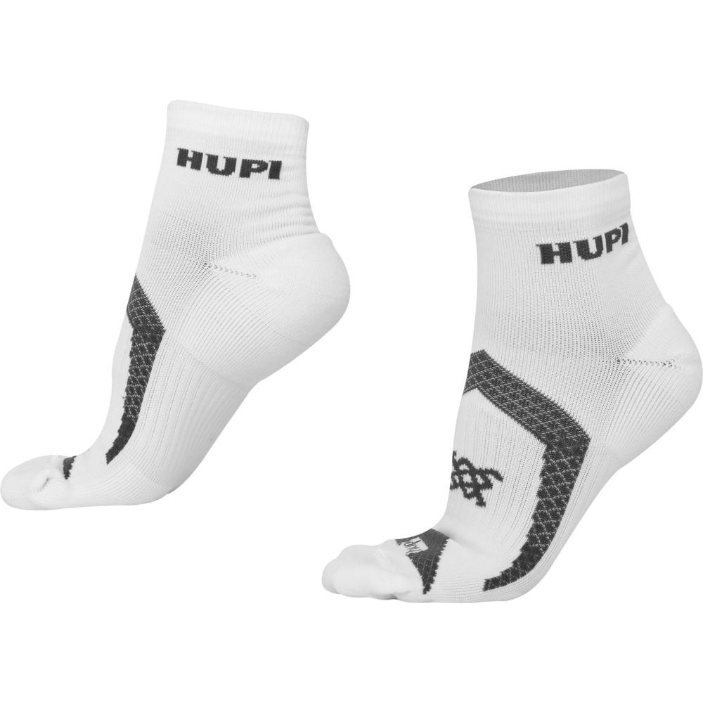 Meia HUPI Running Pro Plus Branco e Cinza em Oferta na Shopee