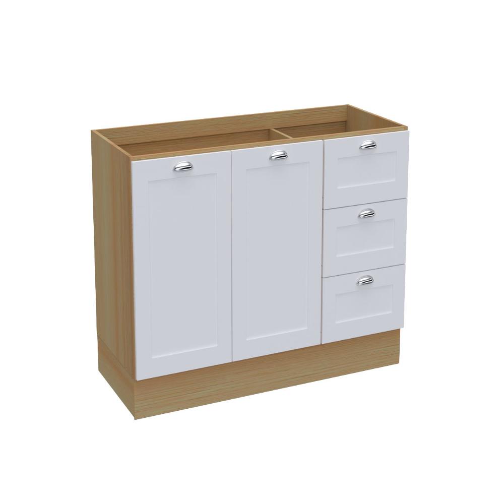 Balcão de Cozinha Ditália Denver Riviera com Branco CD-1014