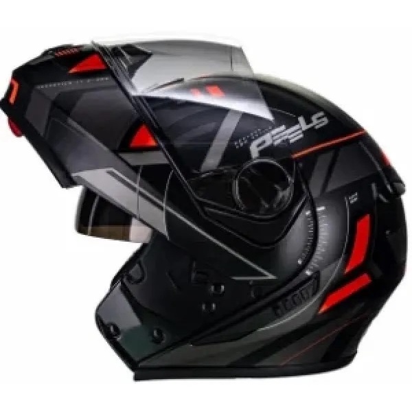 Capacete Moto Peels Robocop Dynamic U-rb2 Preto Vermelho N60