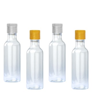 20 Mini Garrafinhas Frascos De Plástico Pet 50ml C/ Tampa Cor Metálica