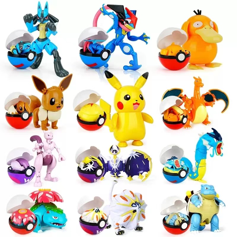 1pcs Brinquedos de transformação Figuras De Pokemon Caixa De  Anime Figura Pikachu Bolso Monstro brinquedo pokemon